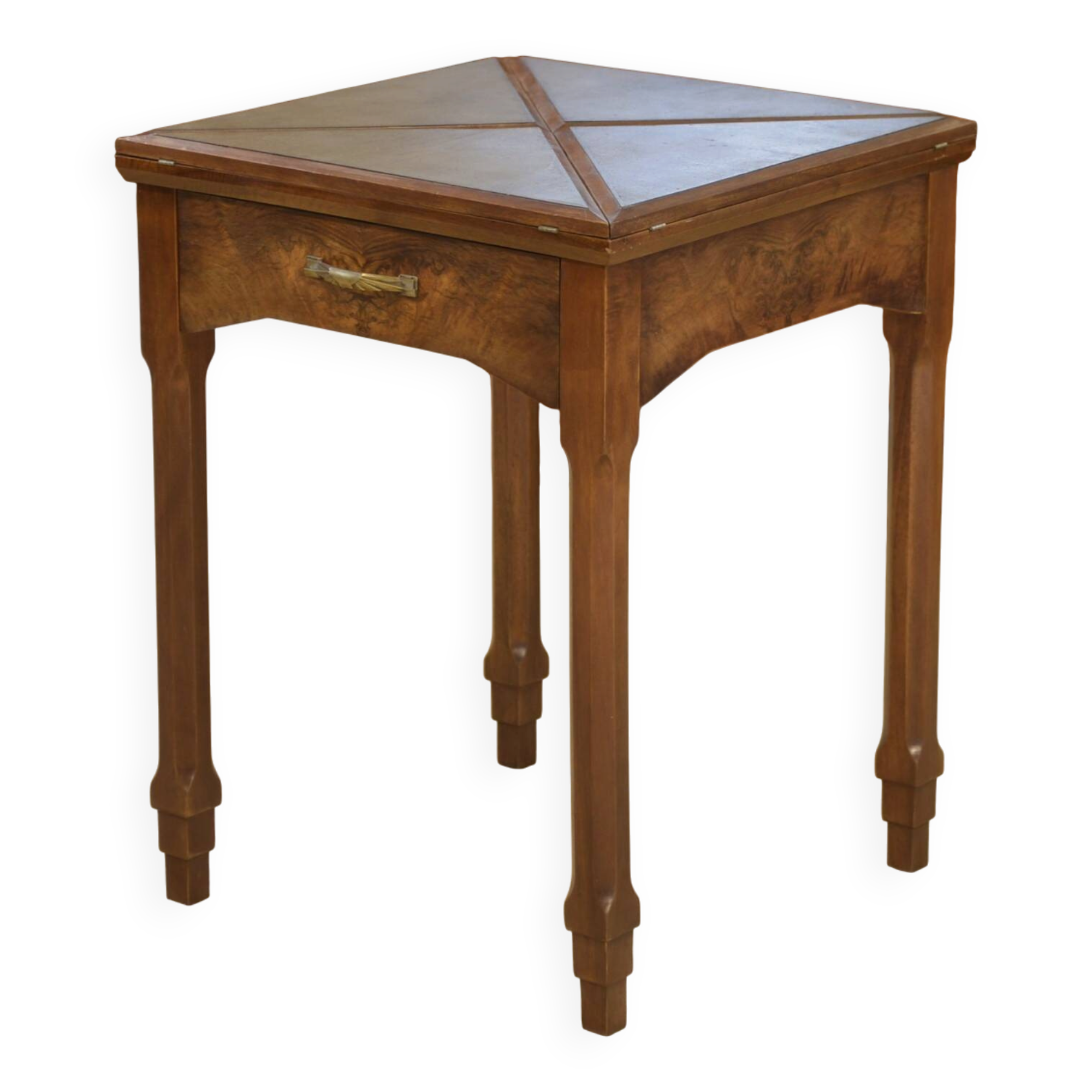 Art Deco game table in walnut from the 1930s.