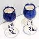 2 vintage '80 candlesticks in the shape of a tulip. Delft. In perfect condition.