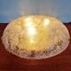 Large brass and frosted glass ceiling light, Hillebrand, 1970.
