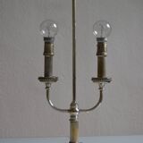Bouillotte type lamp base in silver metal