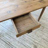 Beech and pine farmhouse table with spindle legs 170 cm