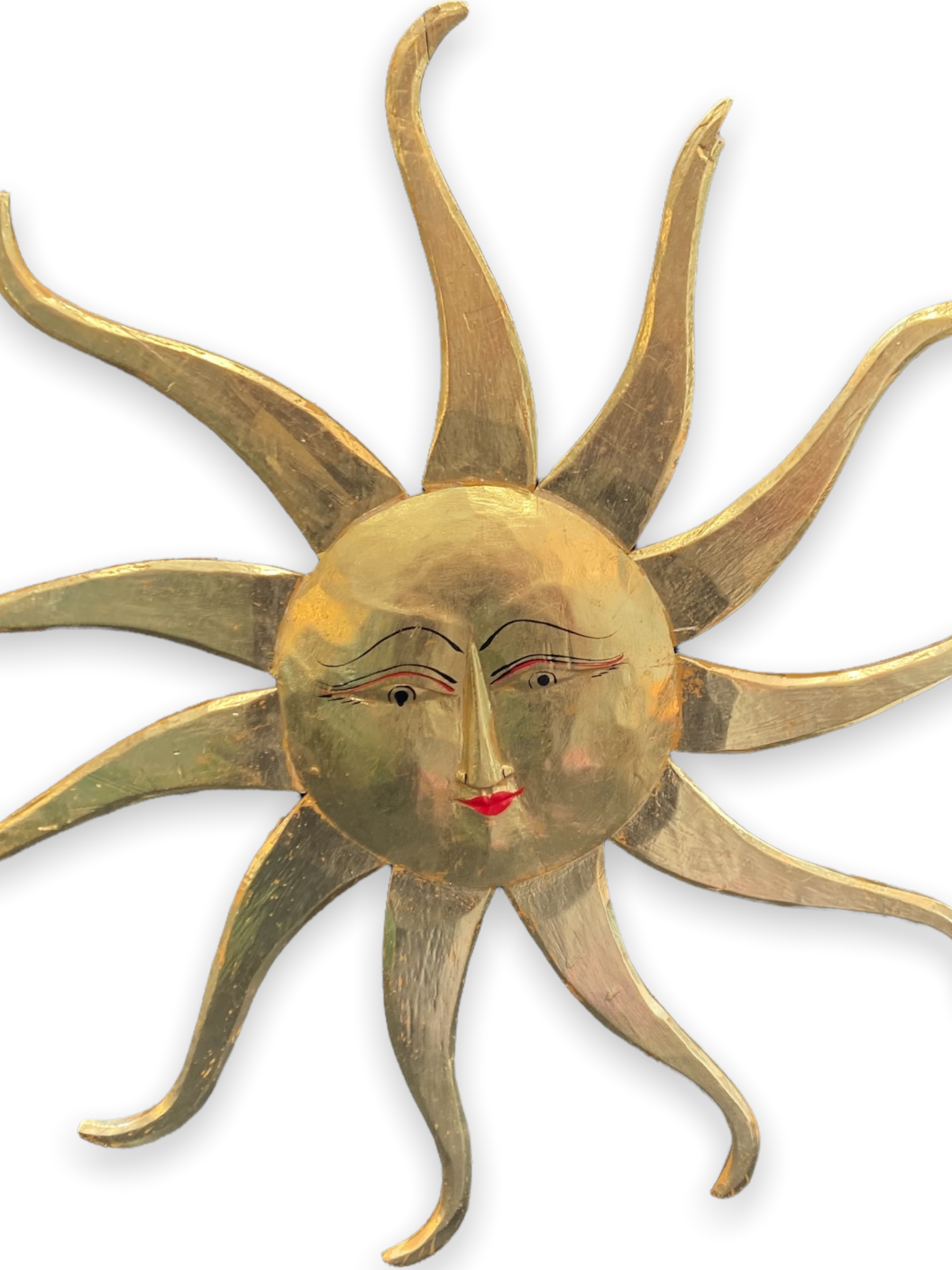 Sun in gilded wood