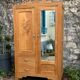 Parisian art deco hotel wardrobe in solid raw oak 1930