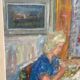 Original mid-century Swedish oil on canvas – “Family” by Eric With – vintage & framed – 75 × 91 cm (29.5" × 35.8")