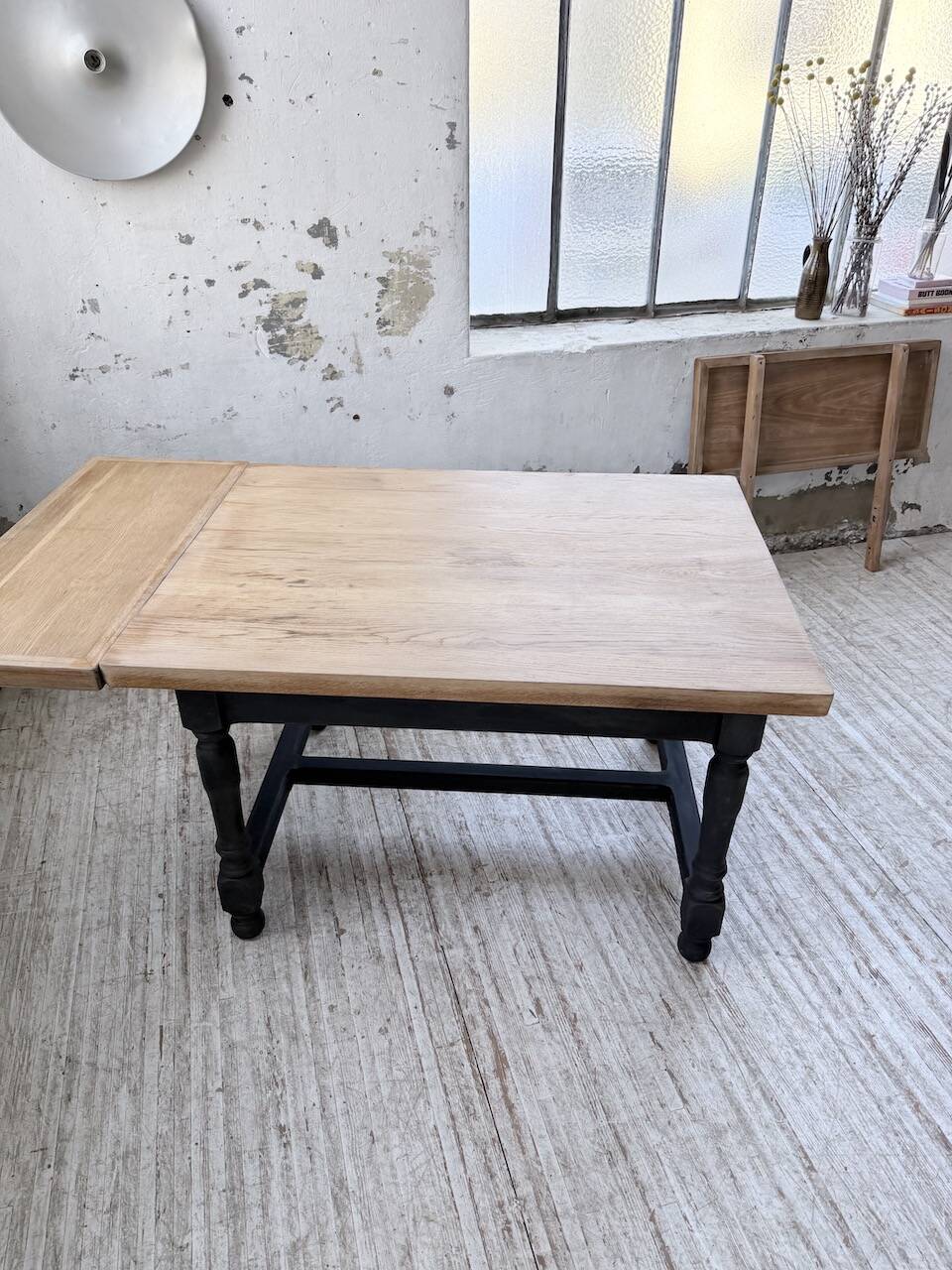 Table de ferme en chêne avec rallonges