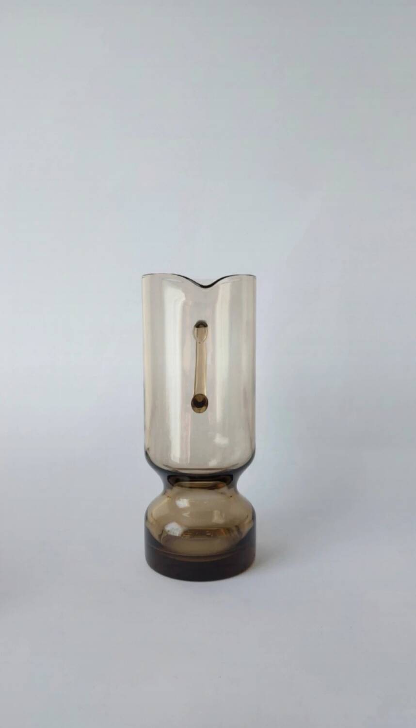 Smoked 70s carafe and glass set