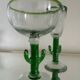 Vintage blown glass cactus glasses