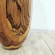 Monumental wooden floor vase / intarsia / wood mosaic / Africa / 1950s–1960