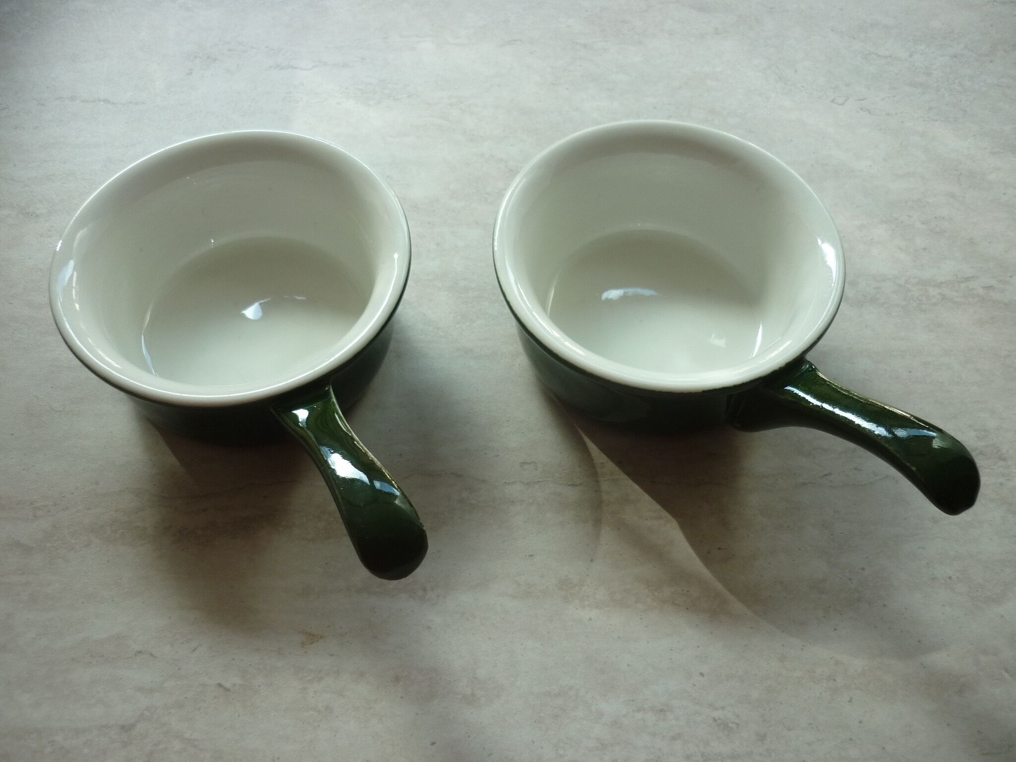 Pair of 2 cassollettes-ramekins-pans PILIVITE in fire porcelain