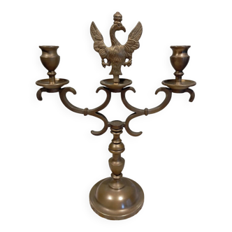 2-arm bronze candlestick, with eagle, 19th century