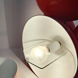 Living room lamp with 4 lights in orange color lacquered metal circa 1970