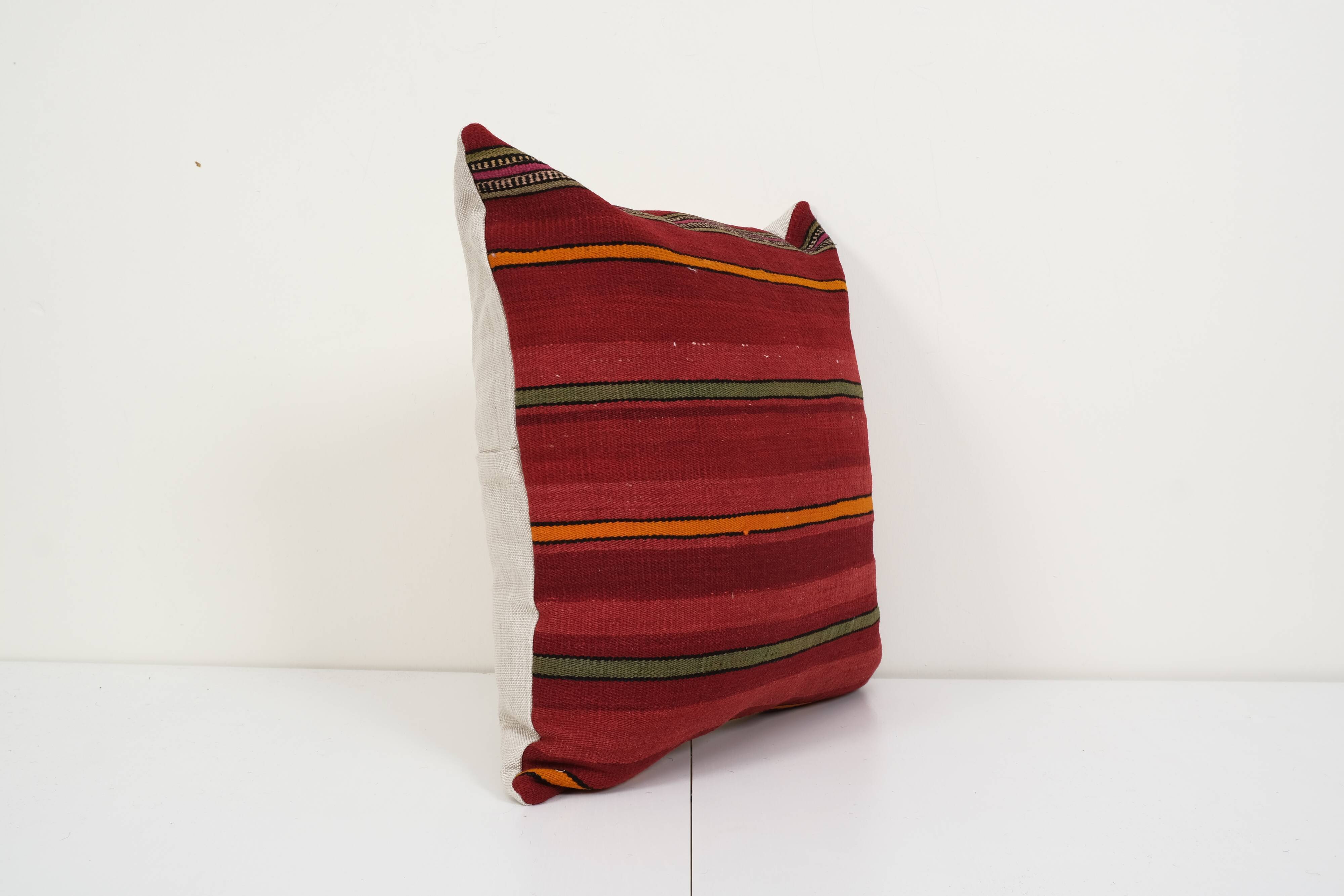 20" x 20" turkish striped kilim pillow, striped kilim pillow decorative throw pillow, bohemian kilim