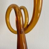 Amber glass vase