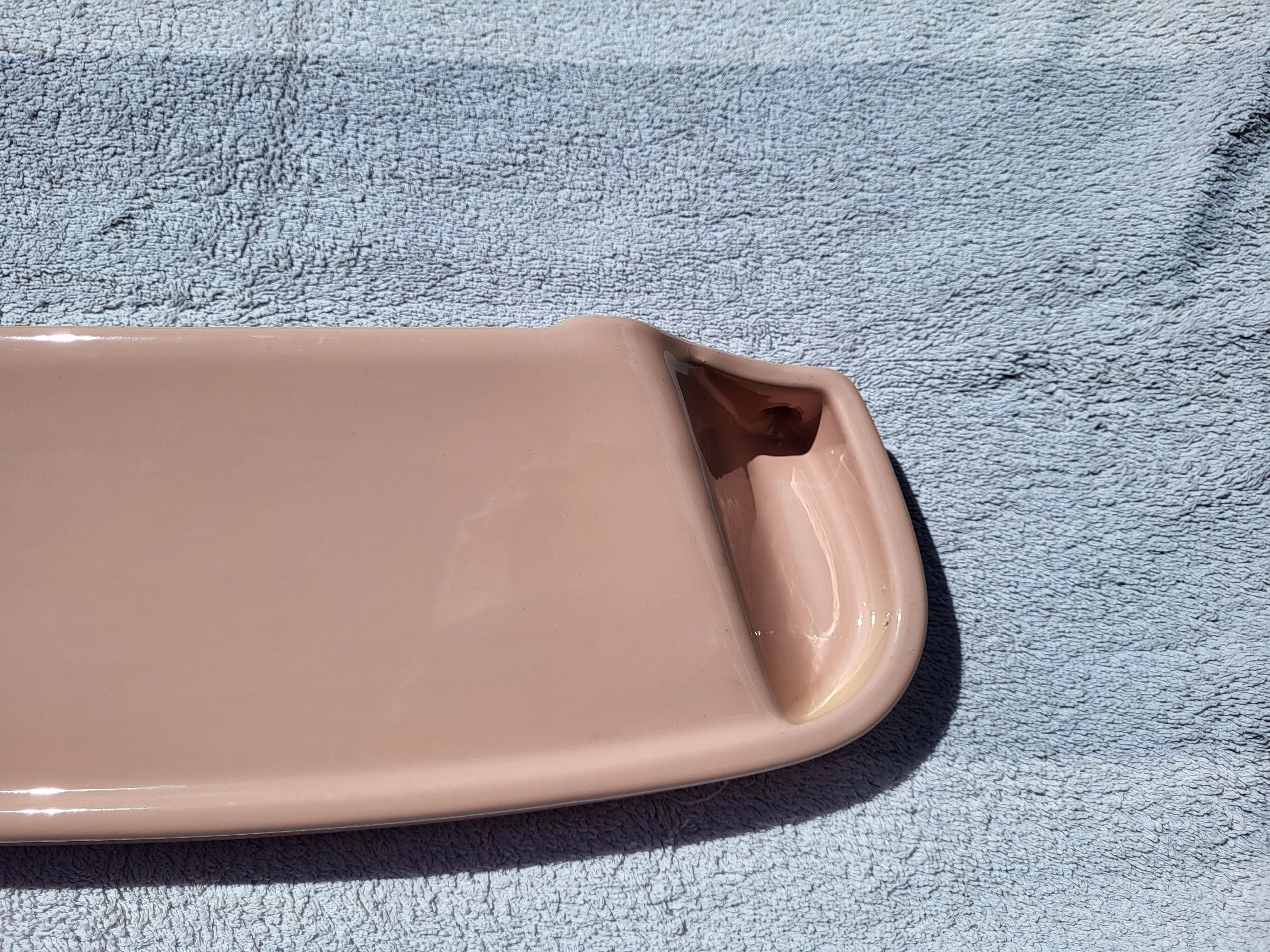 Vintage pink ceramic bathroom shelf