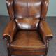 Brown sheepskin armchair