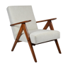 Vintage scandinavian armchair, 1960s, fully renovated, beige fabric