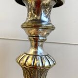 Ancienne paire de bougeoirs chandeliers flambeaux époque Louis Philippe argent