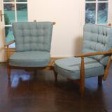 Fan bench by Guillerme and Chambron reupholstered