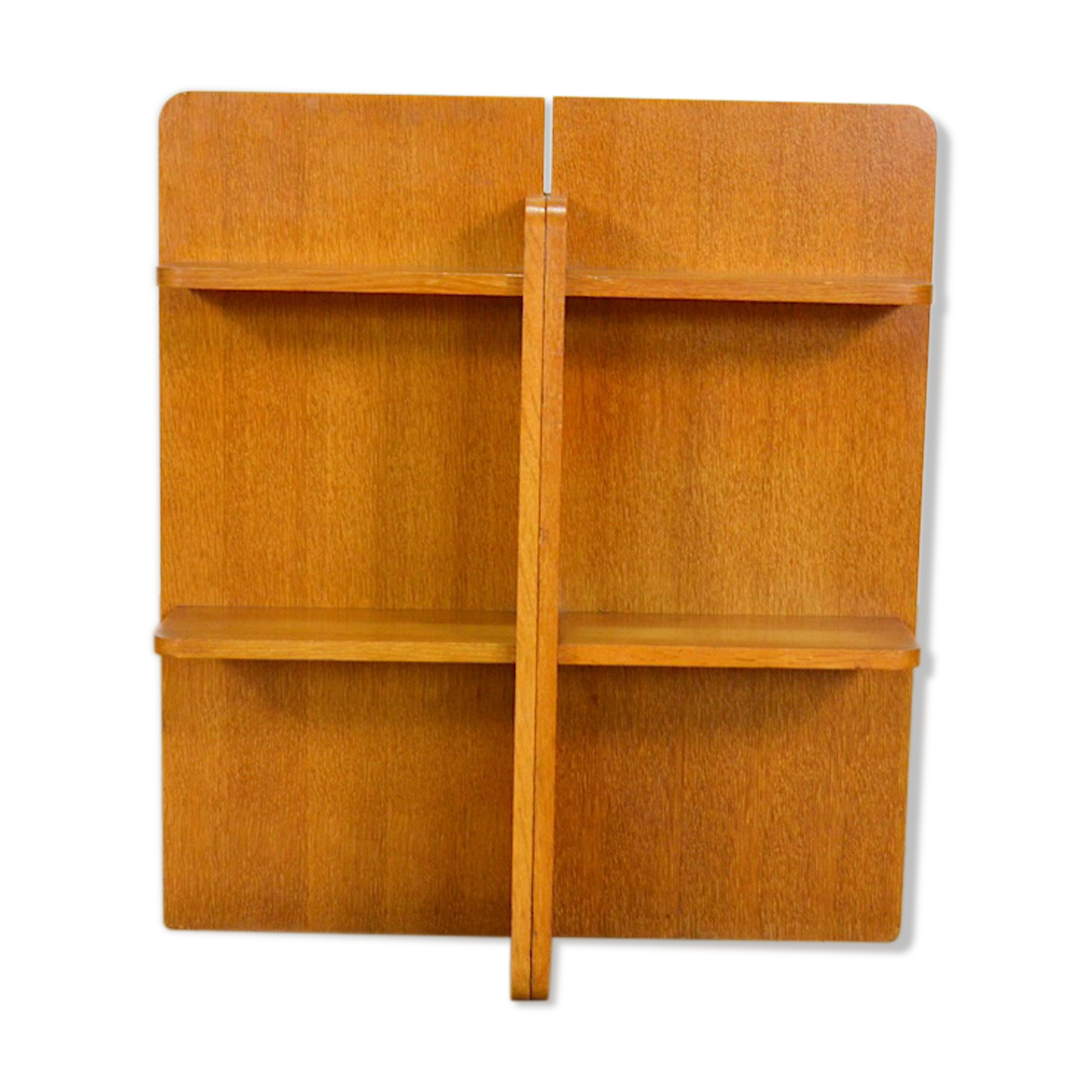 Vintage blond oak shelf 1960