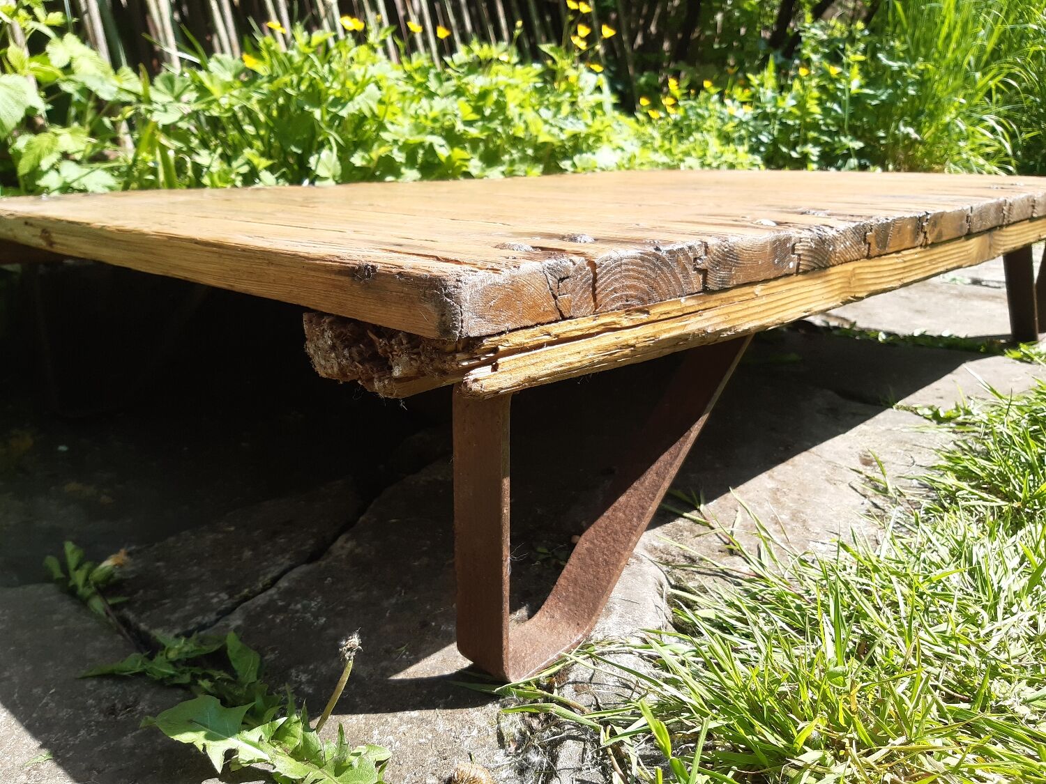 Coffee table factory tray base industrial deco iron