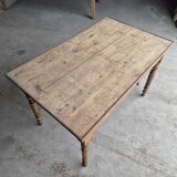 Antique rustic bistro farm table 1900 one drawer - 1m23