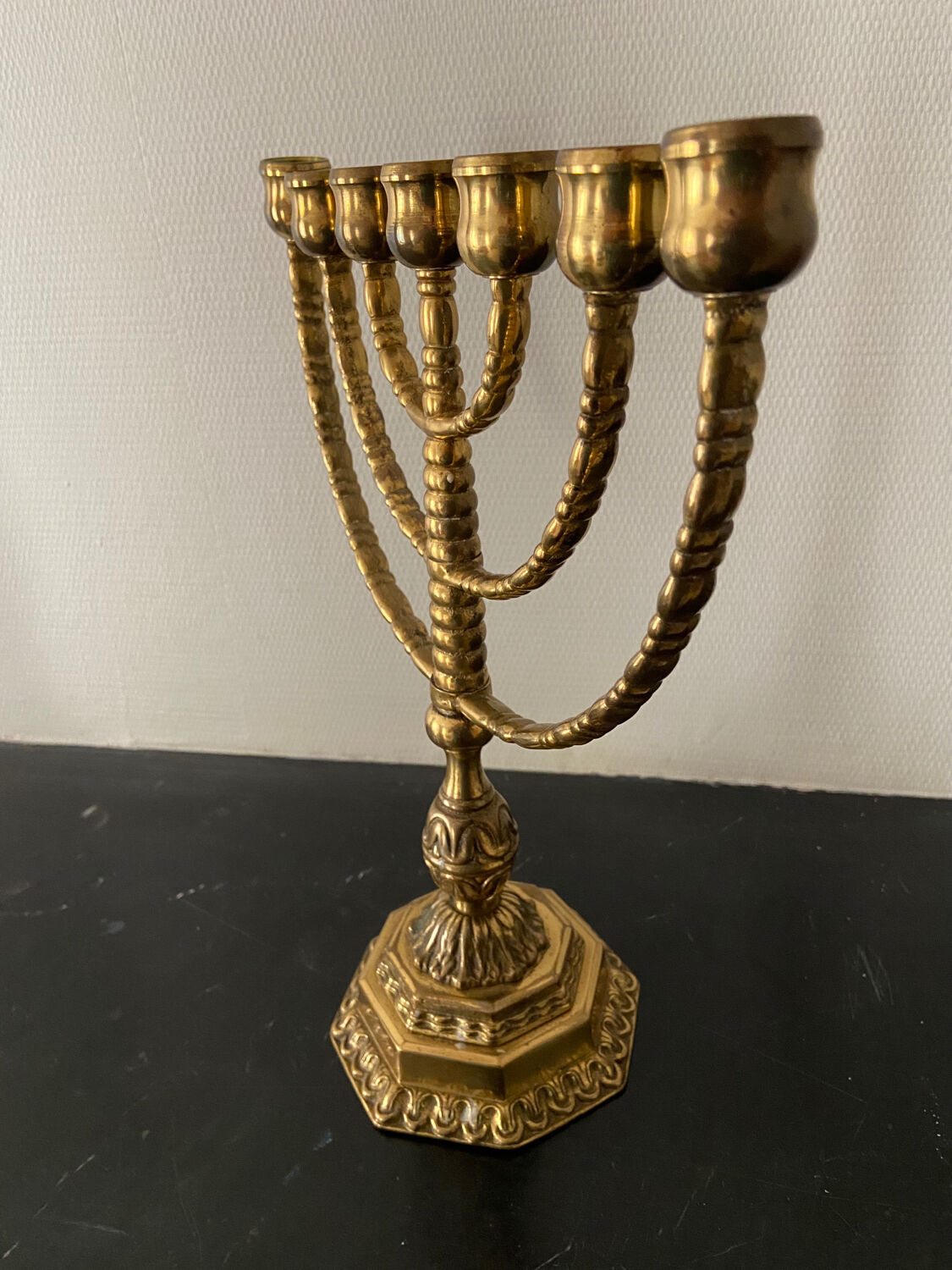 Vintage golden menorah