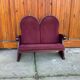Vintage Art Deco Loveseat with Burgundy Upholstery, 1970