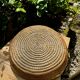 Wicker and brass table centrepiece in the style of Gabriella Crespi from the 1960s.