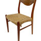 Mid-century teak dining chair by Arne Wahl Iversen for Glyngøre Stolefabric