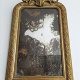 Large Louis Philippe mirror with antique mercury pediment, height 107cm, vintage