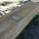 Pairs of benches in light wood and tubular metal