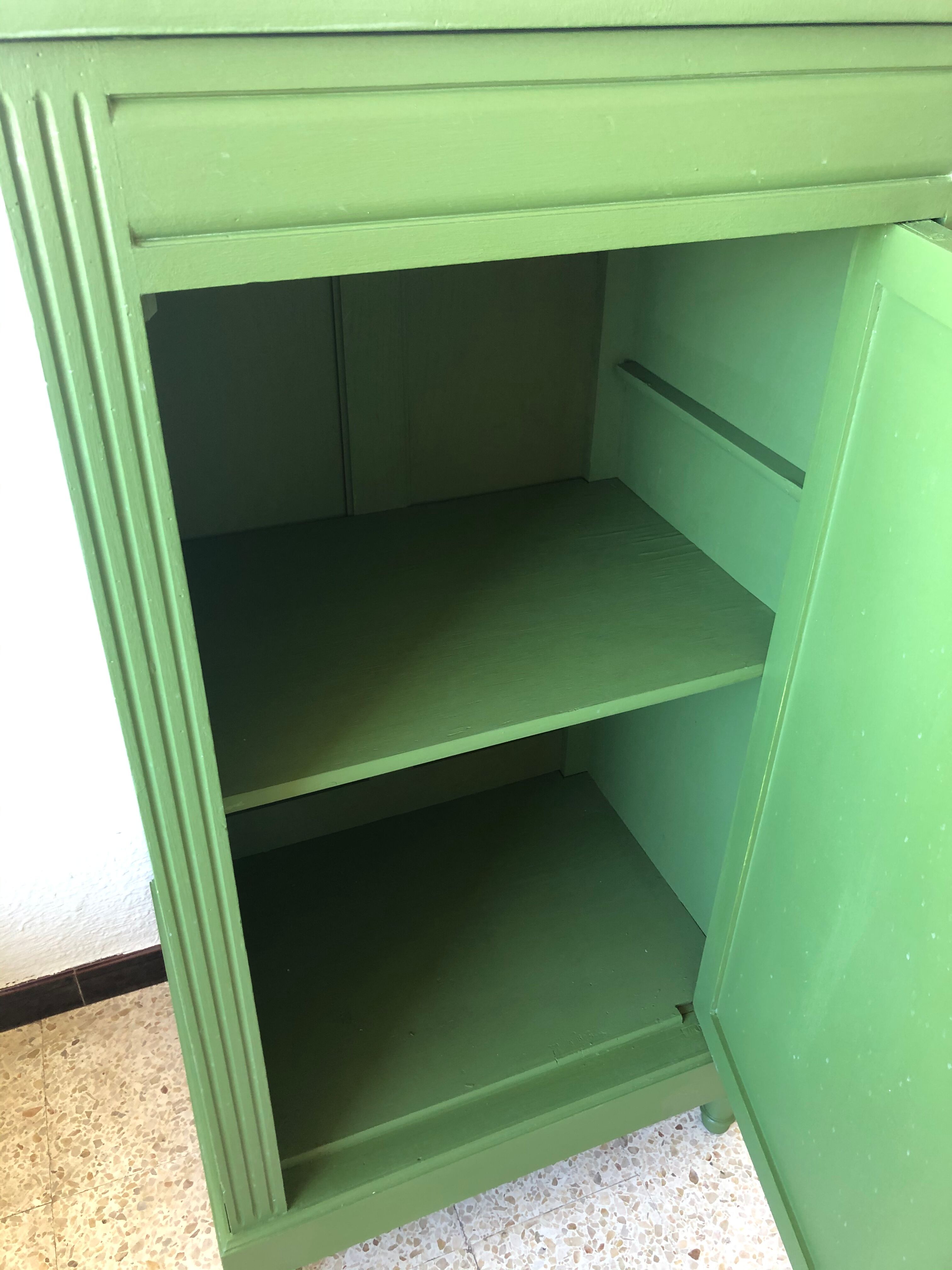 Small vintage green buffet