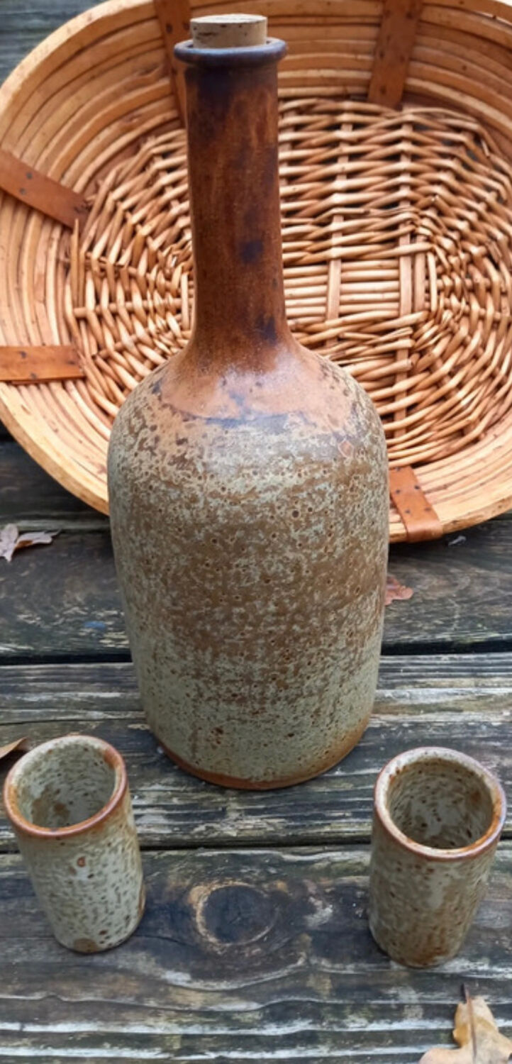 Vintage Pyrite Stoneware Bottle