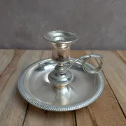 Silver-plated hand candlestick – Rat of the cellar – Vintage