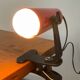 Vintage red metal clip lamp