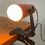 Vintage red metal clip lamp