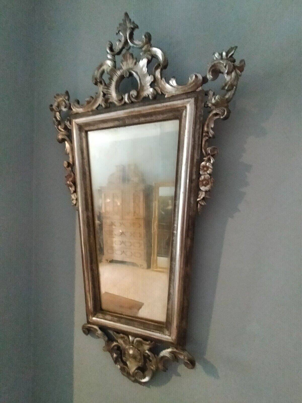 Late 19th century silver-plated wood mirror