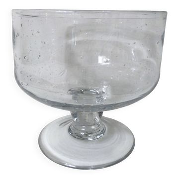 Grande coupe en verre bullé