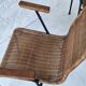 Pair of Swiss stackable rattan and iron dining elbow chairs, G Legler 1960s