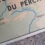 Vintage school map mdi FRANCE Normandy Paris Basin