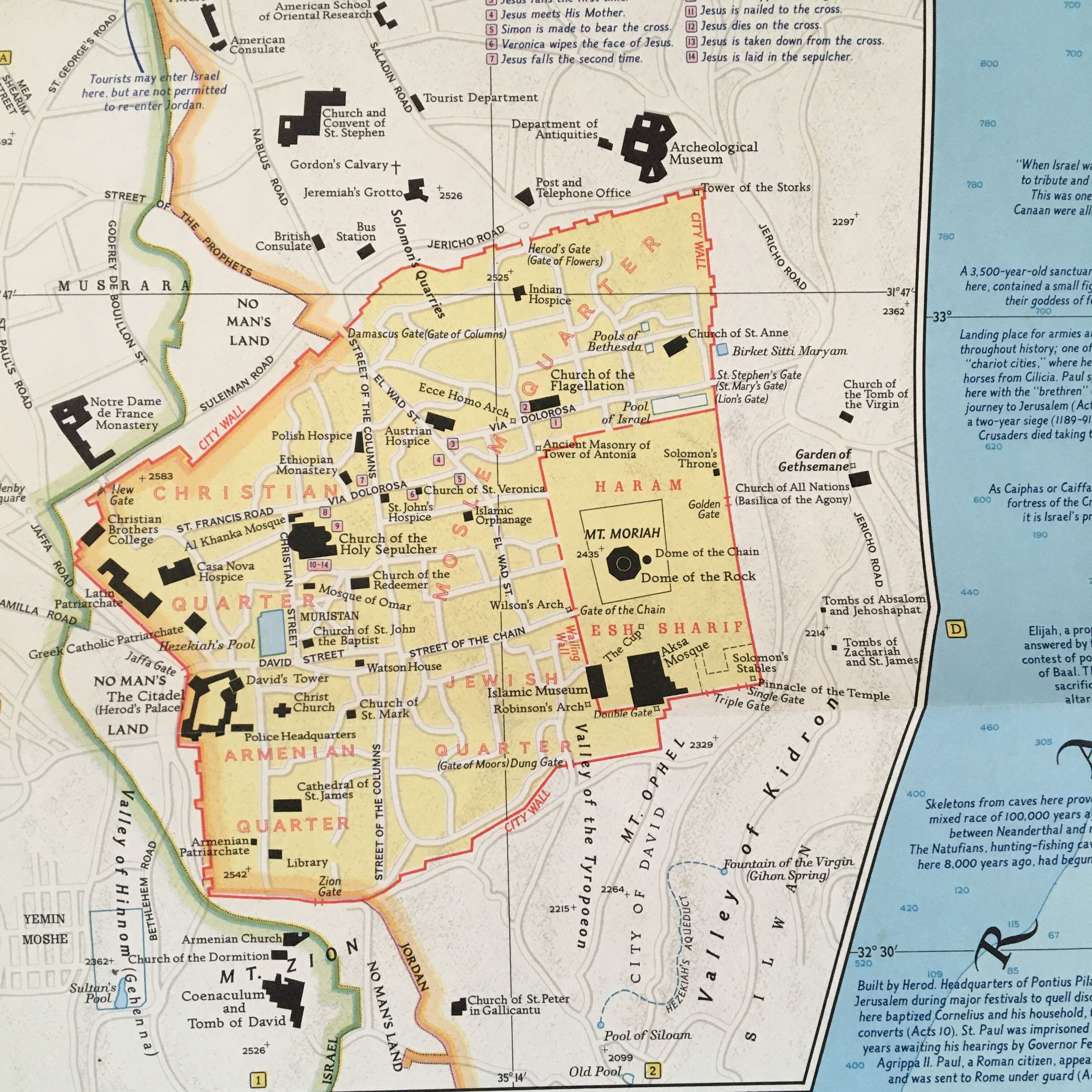 "Holy Land" map National Geographic 1963