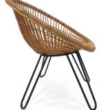 Rohe Noordwolde rattan armchair, 1960, Netherlands