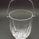 Vintage French Heavy Cut Glass Ice Bucket Silver Metal Carry Handle 4504