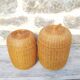 2 boîtes en rotin H18 & 21 cm