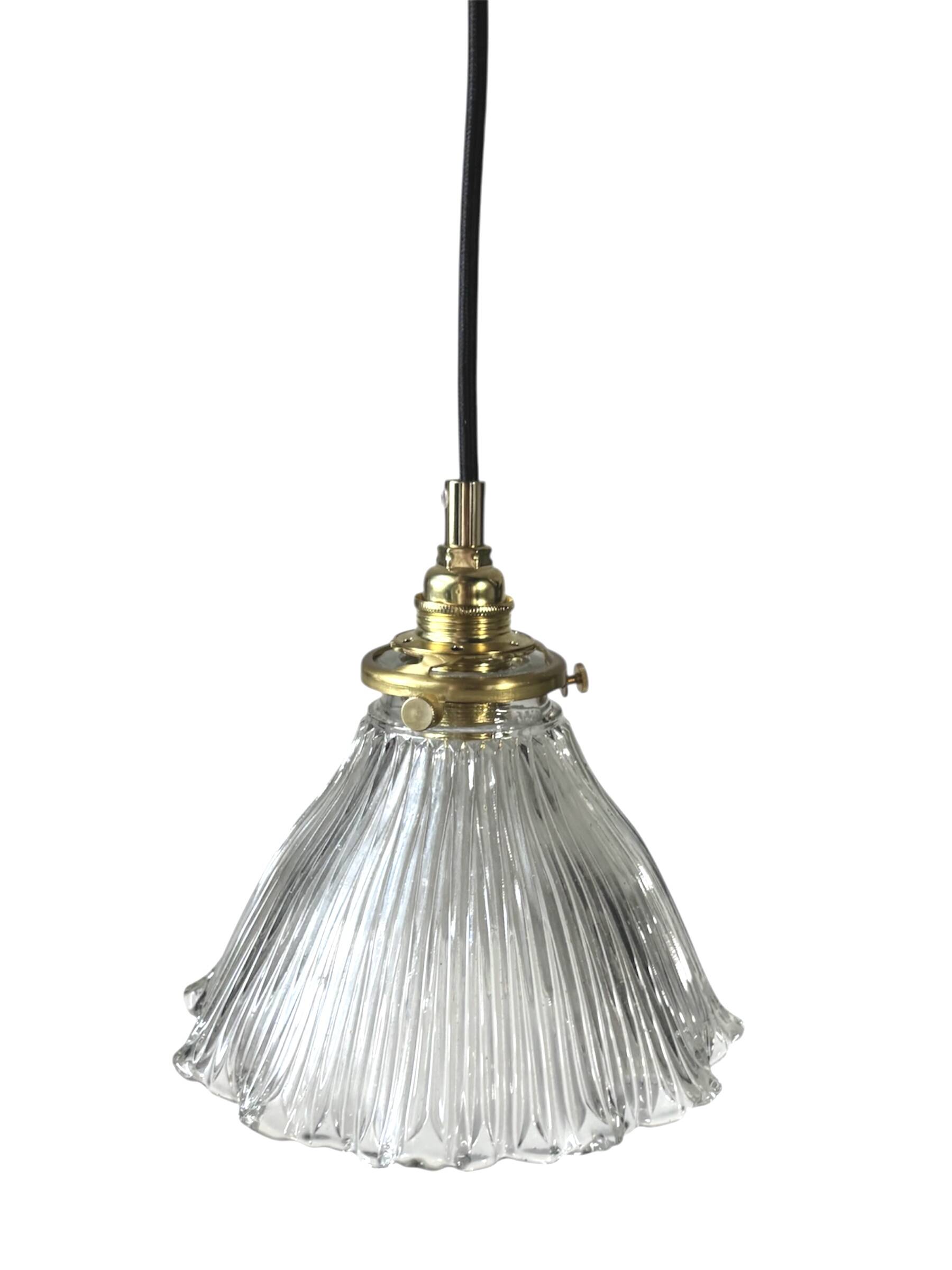 Large holophane tulip pendant light
