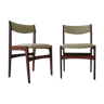 Ensemble de deux chaises danoises de dîner, années 60