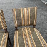 Paire de chaises anciennes style Louis XIII à pieds torsadés