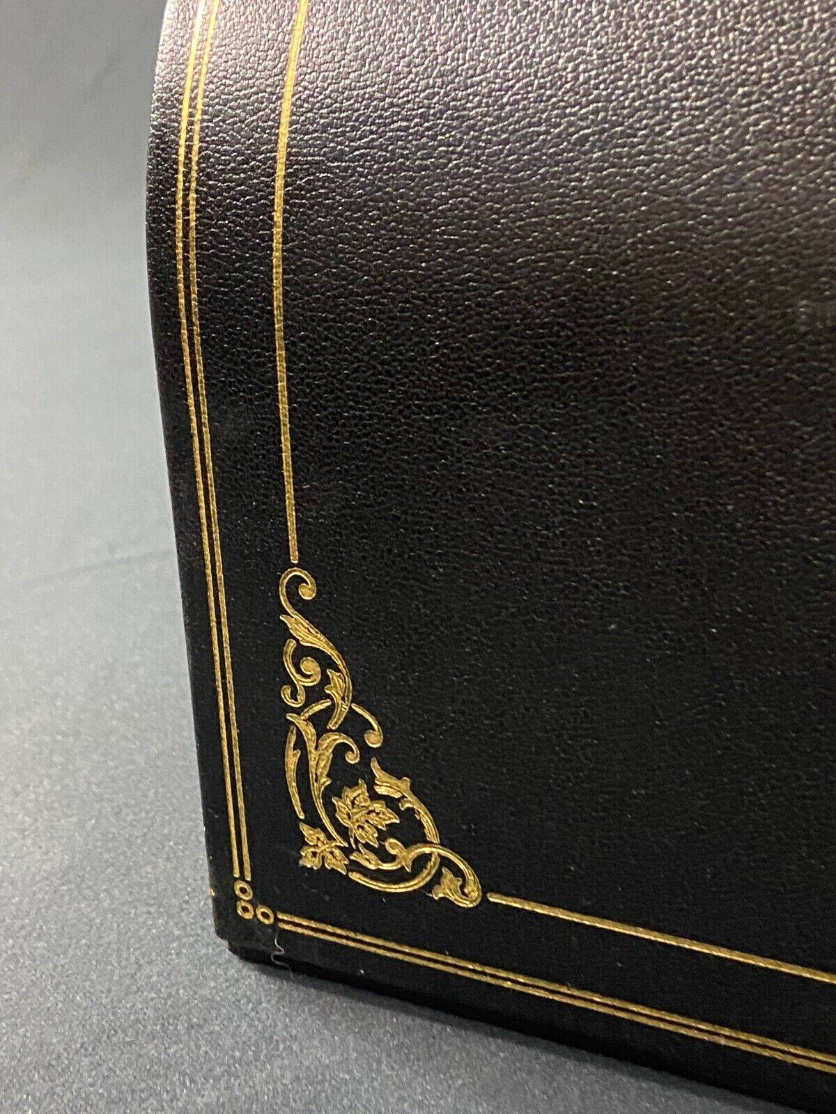 Le Tanneur mail binder sorter leather gilded decoration with small Regency style iron