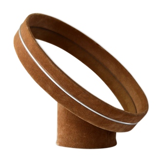 Mirror round support 1970 vintage Velvet 42cm