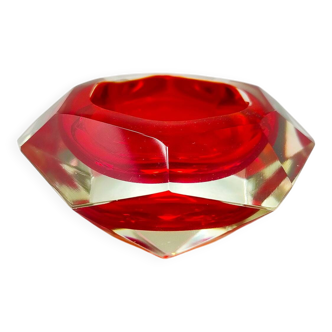 1960s Astonishing Red Ashtray or Vide Poche By Flavio Poli for Seguso